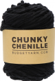 Žametna preja Chunky Chenille / črna 100 / 40 gr, 72 m