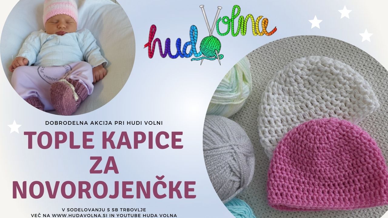 Tople kapice za novorojenčke - dobrodelna akcija v sodelovanju s SB Trbovlje